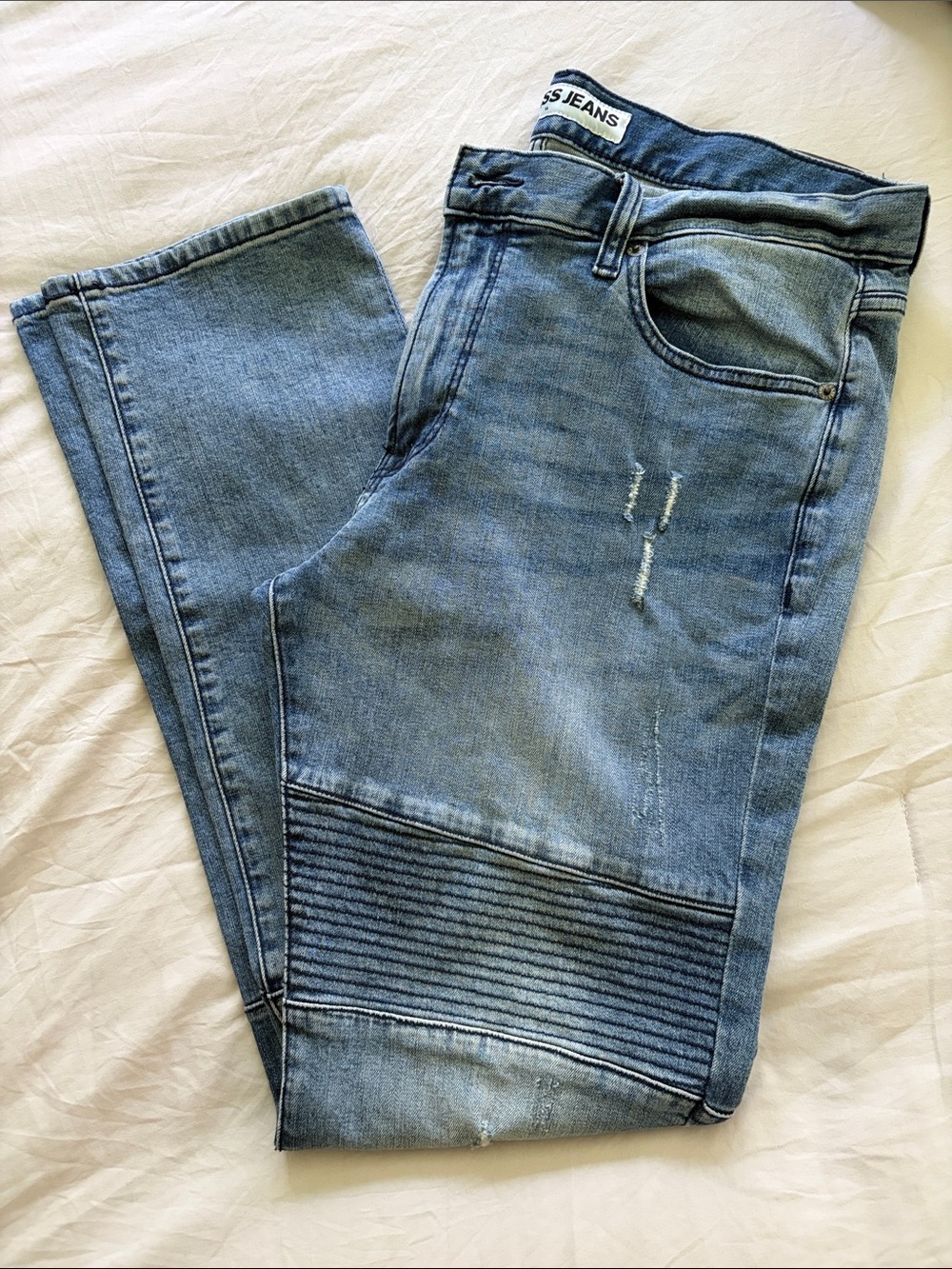 Express Slim Straight Jeans - Dark Blue Denim